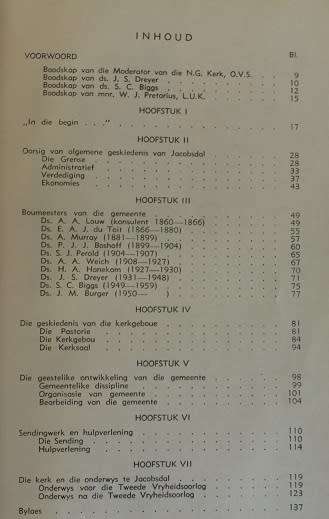 Eeufeesgedenkboek van die N.G. Gemeente Jacobsdal 1860-1960 deur J.J. Oberholster. Geteken.