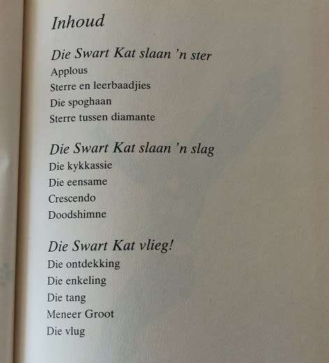 Die Swart Kat slaan `n Ster deur Chris Sasner.