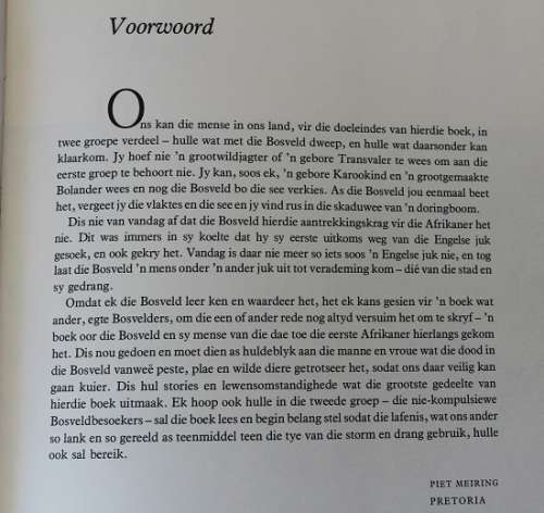 Die Bosveld en sy mense deur Piet Meiring.