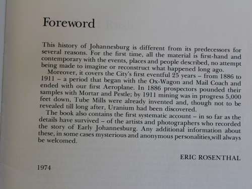 The Rand Rush 1886-1911 Johannesburg`s first 25 years in pictures by Eric Rosenthal