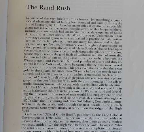 The Rand Rush 1886-1911 Johannesburg`s first 25 years in pictures by Eric Rosenthal