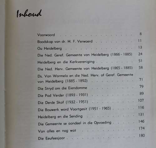 Geskiedenis van die Ned. Geref. Gemeente Heidelberg Transvaal 1865-1965 deur A.E. Faul Bosman