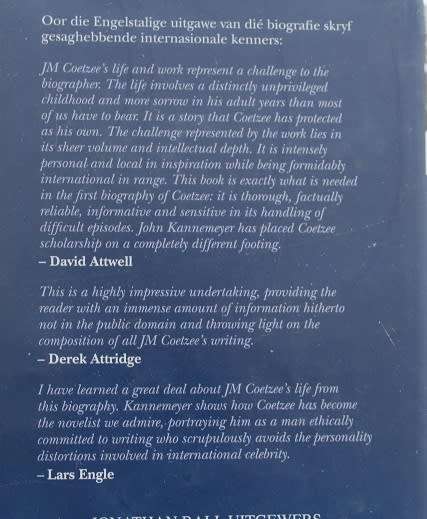 `n Geskryfde Lewe J.M. Coetzee deur J.C. Kannemeyer