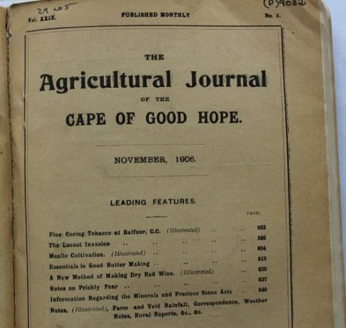 Agricultural journal of the Cape of Good Hope- volume 29 no. 2, 4, 5 and 6--August to December 1906