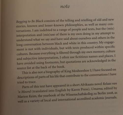 Begging to be Black by Antjie Krog