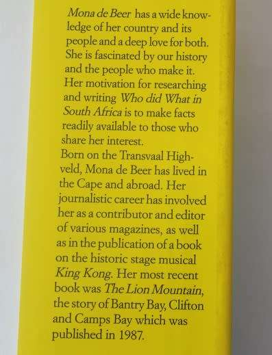 Who did what in South Africa by Mona de Beer