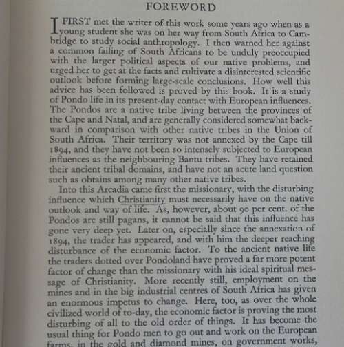 Reaction to Conquest by Monica Hunter. Effects of contact with Europeans on the Pondo. 1st. ed 1936