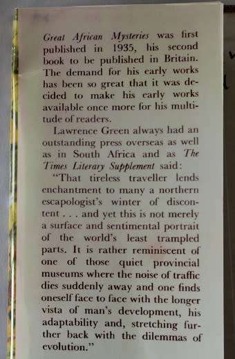 Great African Mysteries by Lawrence G. Green