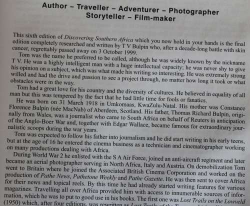 Discovering Southern Africa by T.V. Bulpin.