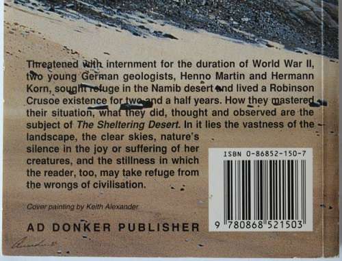 The Sheltering Desert by Henno  Martin. Escape and survival in the Namib