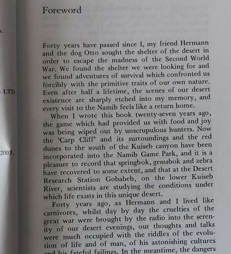 The Sheltering Desert by Henno  Martin. Escape and survival in the Namib