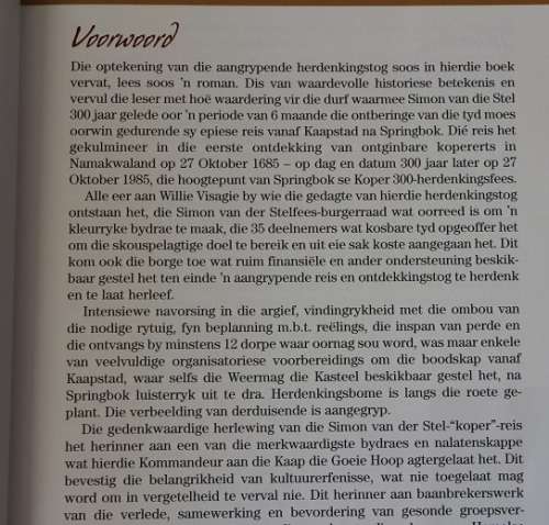 Op die spore van Simon van der Stel deur W. Visagie- F. Verster