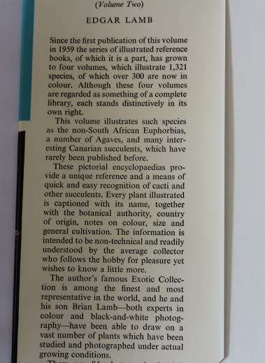 The Illustrated reference on Cacti & other succulents volume 2-3 by Edgar & Brian Lamb