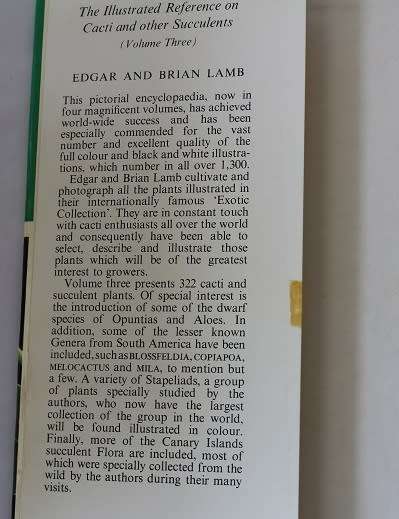 The Illustrated reference on Cacti & other succulents volume 2-3 by Edgar & Brian Lamb