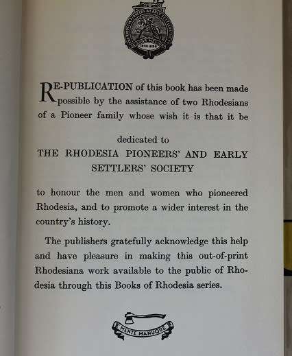 The Sunshine Settlers by Crosbie Garstin. Books of Rhodesia 1971