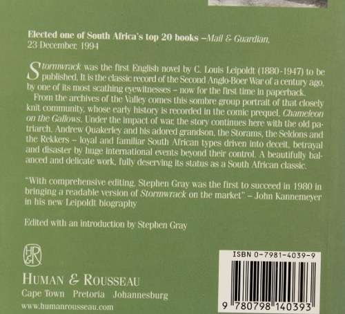 Stormwrack by C. Louis Leipoldt. The classic Anglo-Boer War novel