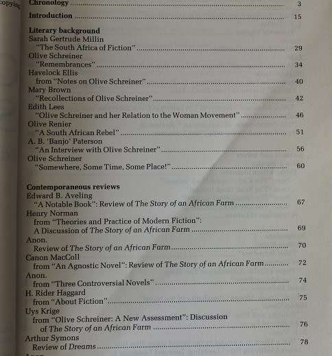 Olive Schreiner edited by Cherry Clayton.