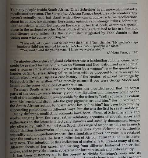 Olive Schreiner edited by Cherry Clayton.