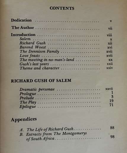 Richard Gush of Salem by Guy Butler. Eastern Cape Settlers history