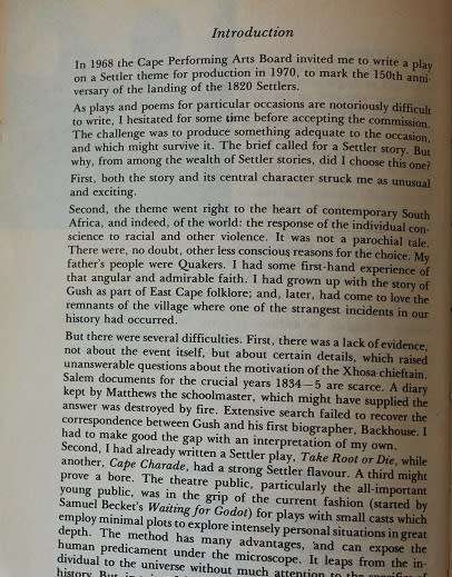 Richard Gush of Salem by Guy Butler. Eastern Cape Settlers history