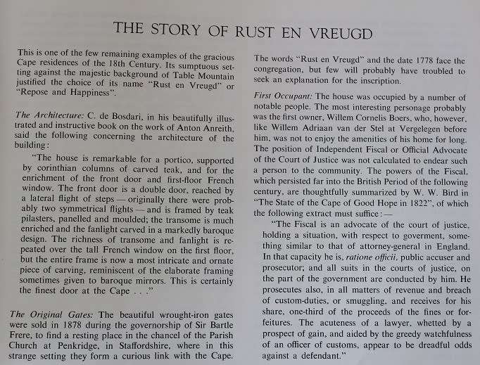 Rust en Vreugd deur William Fehr 1965. `n Verhaal in prente