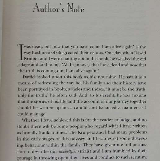 What Dawid knew by Patricia Glyn. A Journey with the Bushman Dawid Kruipers.