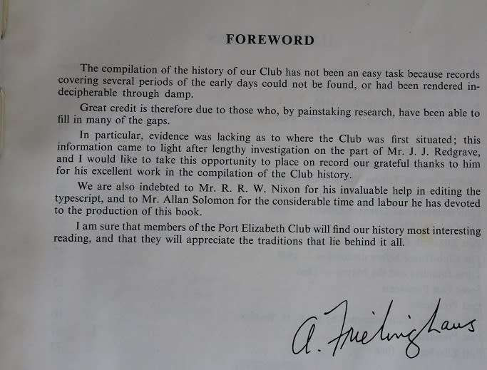 The Port Elizabeth Club 1866-1966