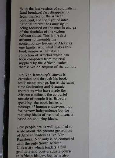 Contemporary leaders of Africa by A.P.J. van Rensburg