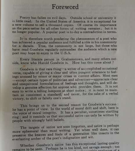Songs from the Settler city by Harold Goodwin. Poems of the Settler city Grahamstown.