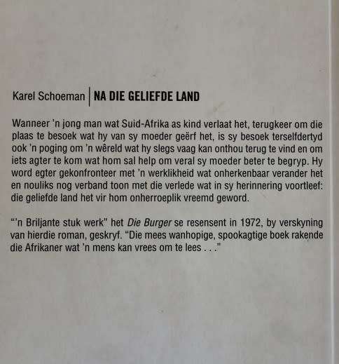 Na die geliefde land deur Karel Schoeman