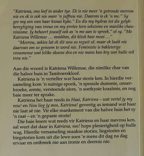 Katriena, nee! deur Riana Scheepers