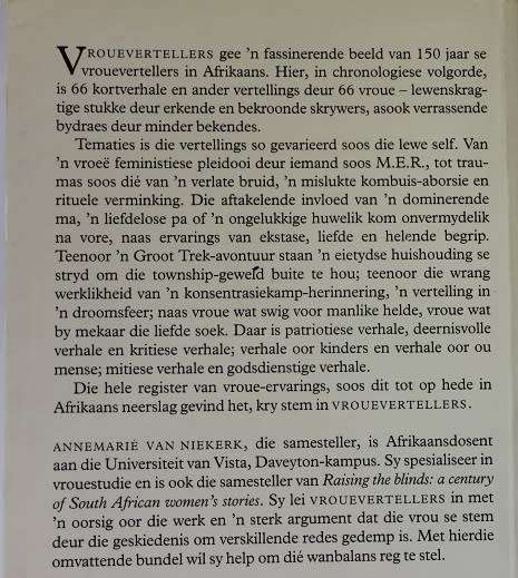 Vroue Vertellers 1843-1993 byeengebring deur Annemarié van Niekerk