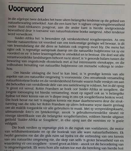Suider-Afrika se soogdiere deur Robin Frandsen--`n Veldgids