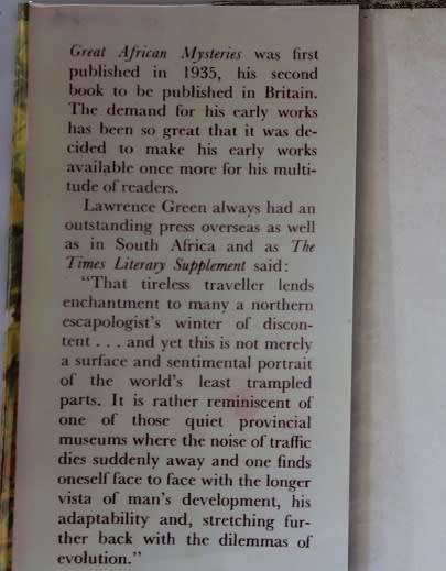 Great African Mysteries by Lawrence G. Green