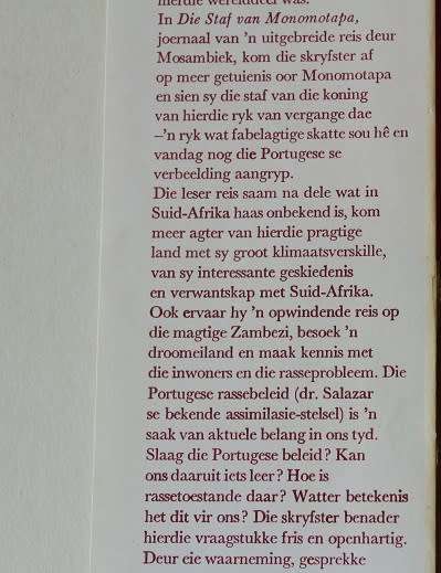 Die staf van Monomotapa deur Elsa Joubert. Reisjoernaal