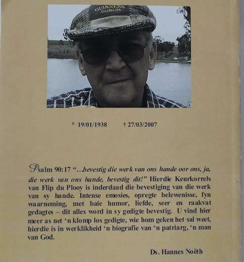 `n Tros vol keurkorrels uit die pen van `n patriarg deur Flip du Plooy