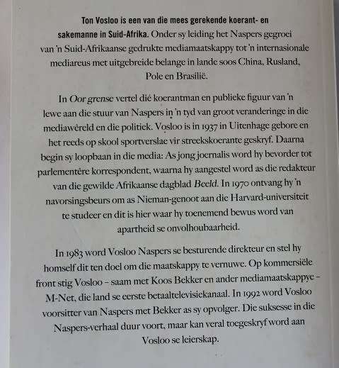 Oor grense deur Ton Vosloo