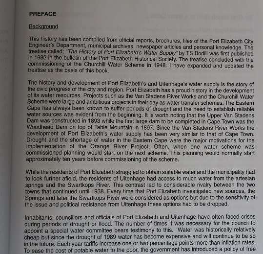 Streams of life by David Raymer. The water supply of Port Elizabeth and Uitenhage.