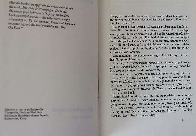 Die ou fort deur E.H. Hoekstra. Jeugboekie.