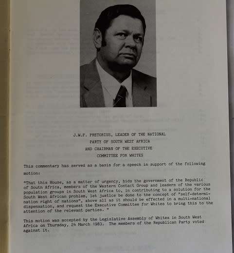 South West Africa/ Namibia. Room for both by J.W.F. Pretorius