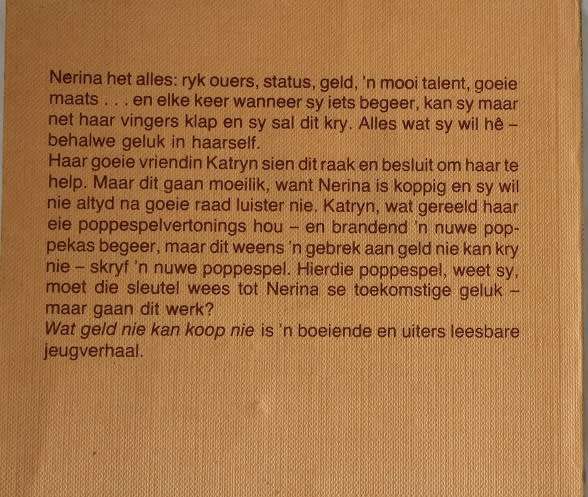 Wat geld nie kan koop nie deur C.S. Badenhorst. Jeugverhaal