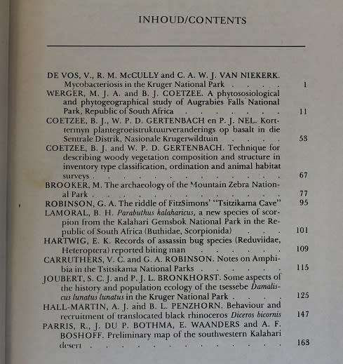 Koedoe. Navorsingstydskrif vir Nasionale Parke in die Republiek van Suid-Afrika nr. 20--1977
