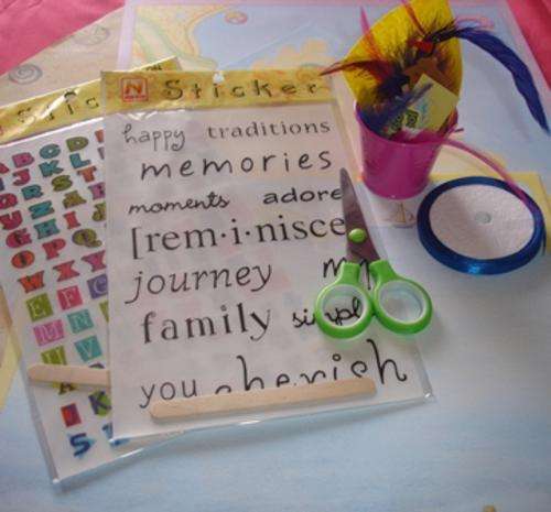 Funky Scrapbook Bucket with goodies (Beach)