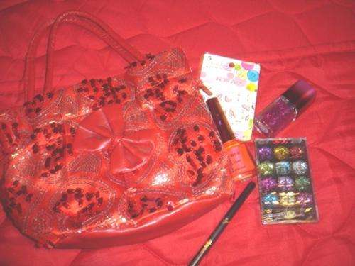 Red Handbag and Goodies