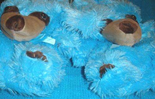Ladies Blue Bear Slippers (Fun for Winter) FITS SIZE 5-6