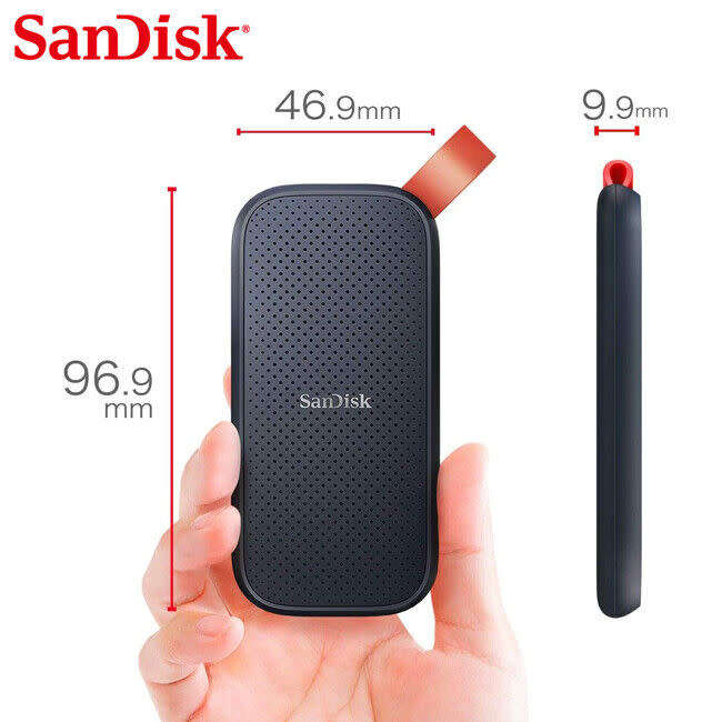 SanDisk Portable SSD 1TB - up to 520MB/s Read Speed, USB 3.2 Gen 2, Up to two-meter drop protection