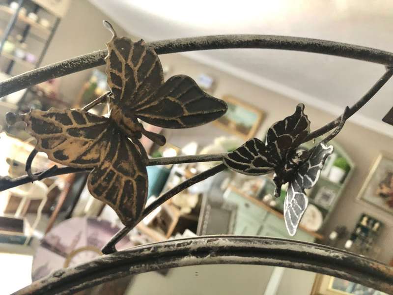 Vintage wrought iron wall mirror