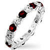 .925 STERLING GENUINE RUBY SILVER STAMPED 5CT SIMULATED DIAMOND RING