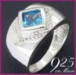 GORGEOUS BLUE TOPAZ GENUINE .925 STERLING SILVER RING
