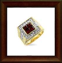 GORGEOUS LAST ONE 1.5ct lab created Ruby gents ring GP